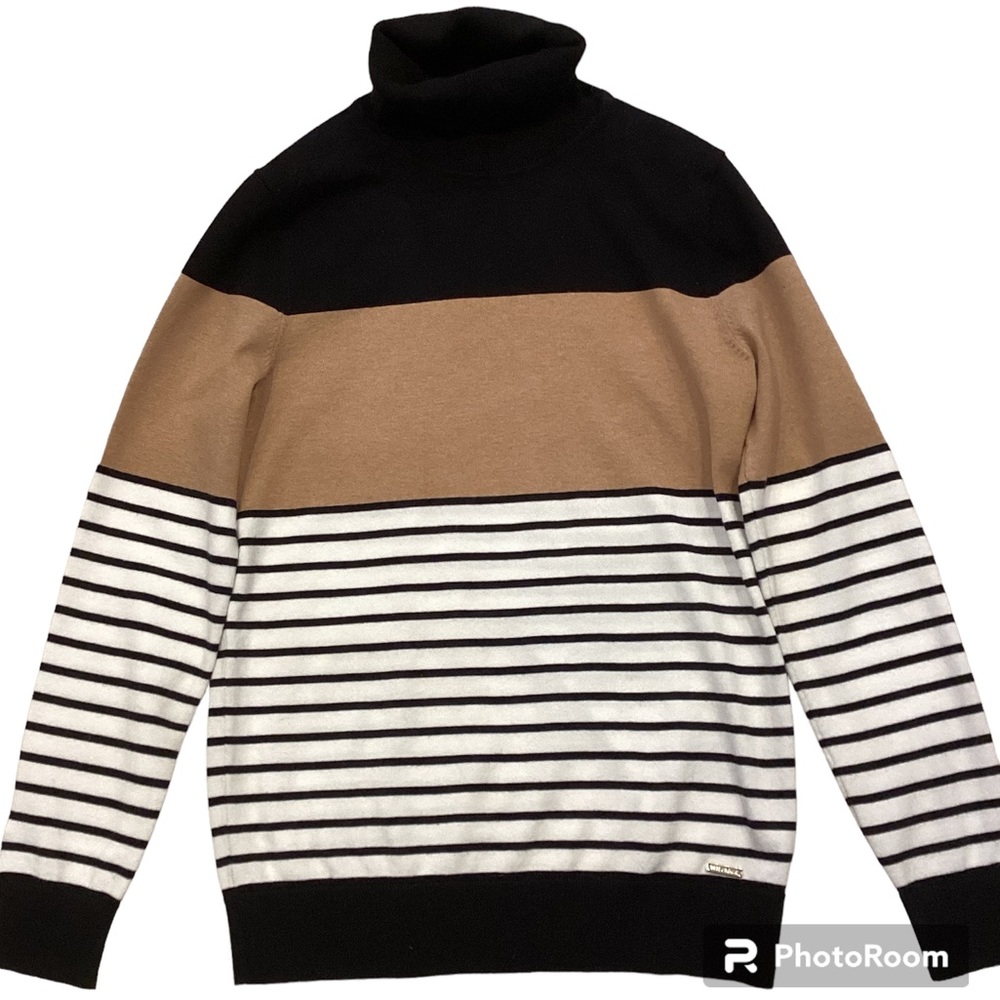 Tommy Hilfiger Ladies’ Striped Colour-blocked Turtleneck Sweater, Size Medium